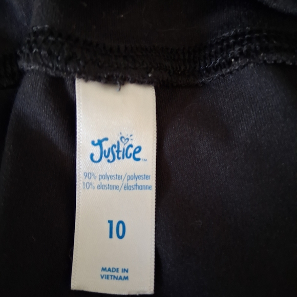 Justice Girls Leggings Athletic Pants Size 10 Black Pink Gymnast Yoga - Picture 3 of 3